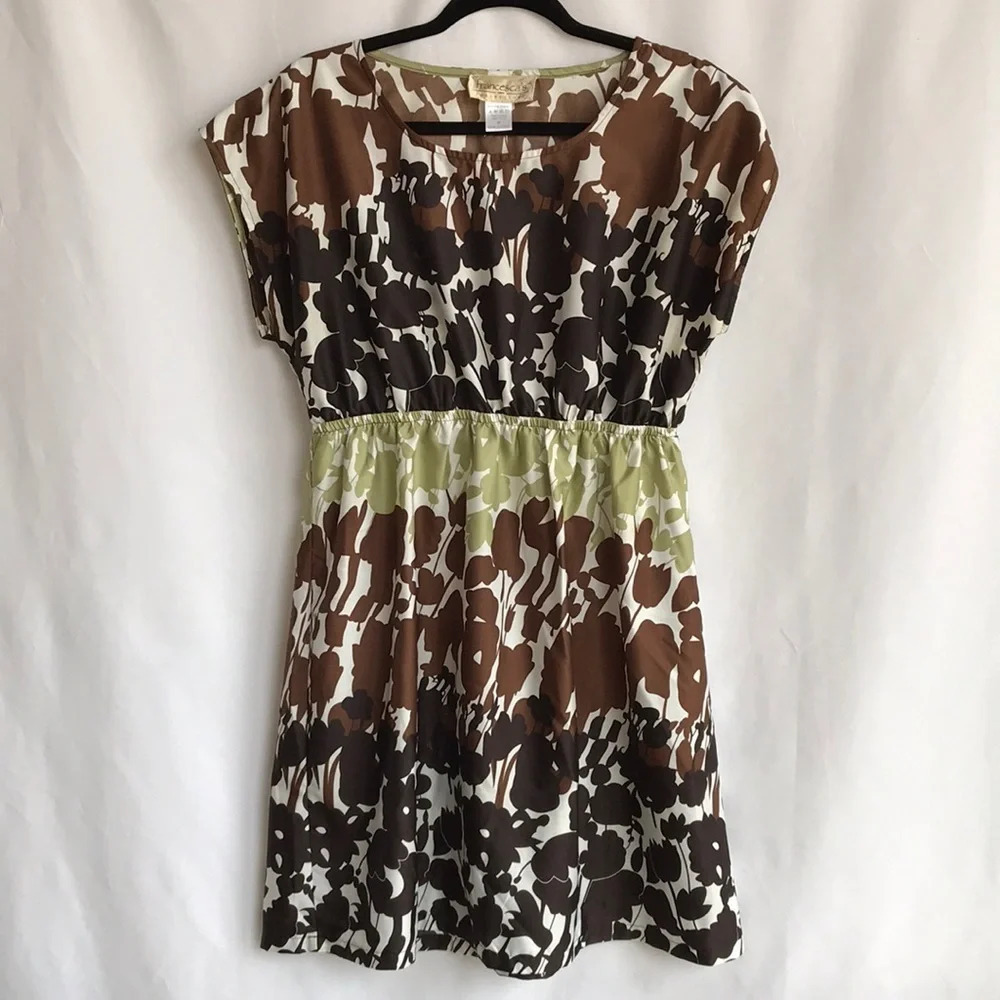 Francesca’s brown and green print dress, size M
